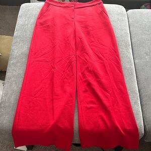 Tahari ASL Vibrant Red Wide Leg Pants